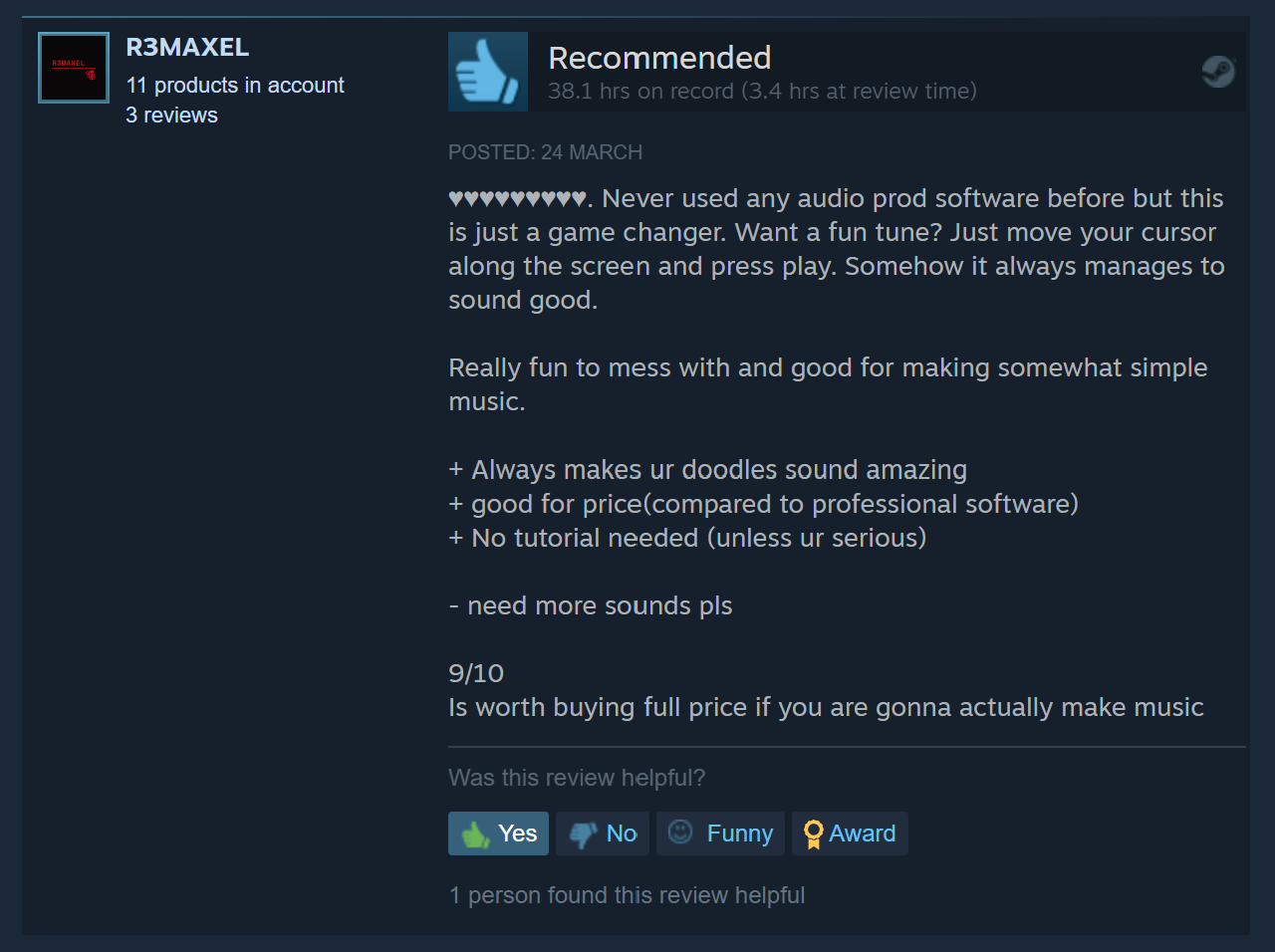 1BITDRAGON Desktop user testimonial 10